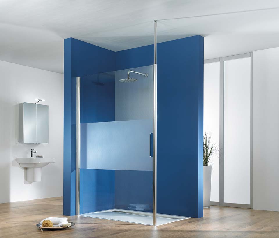 Walk-In-Dusche als Trennwand